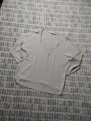 Haut blouse tee-shirt manches 3/4 matière fluide MNG XS 34