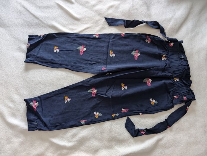 Pantalon léger marine à fleurs - 4A - Gémo