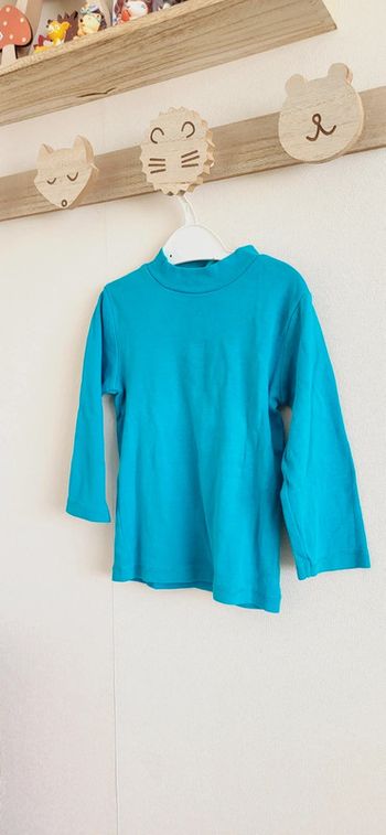 Col roulé bleu turquoise 18 mois Kitchoun