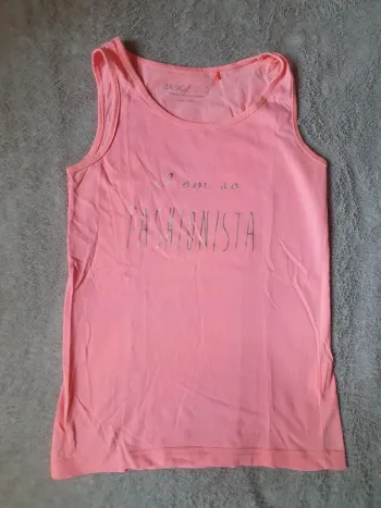 Débardeur rose avec écritures FPC taille 12 ans