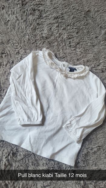 Pull Blanc Kiabi 12 mois