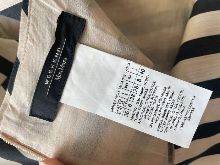 Robe rayée beige et noire Max Mara - photo numéro 9
