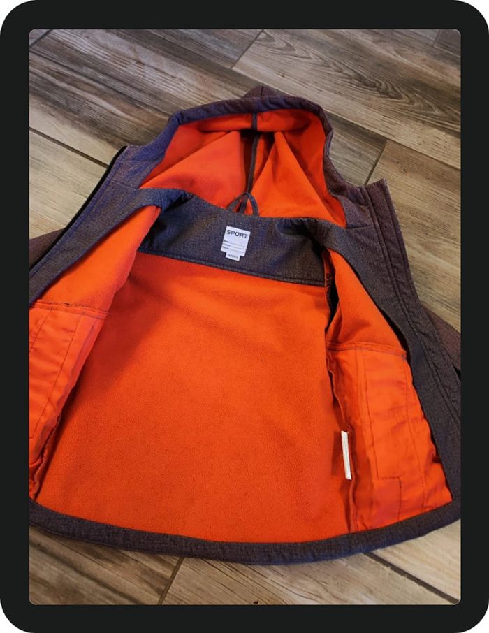 Veste capuche gris noir orange La Halle sport Taille 4 ans - photo numéro 3