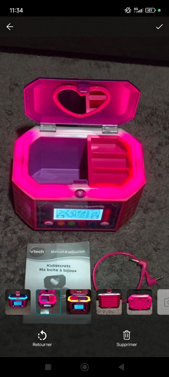 VTech - KidiSecrets, Ma Boîte à Bijoux Rose, Coffre-Fort - photo numéro 2