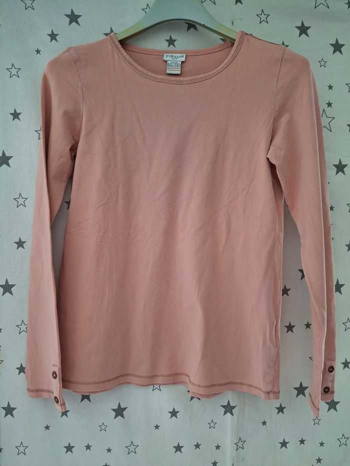 Tee-shirt rose manches longues 12 ans Cyrillus - photo numéro 2