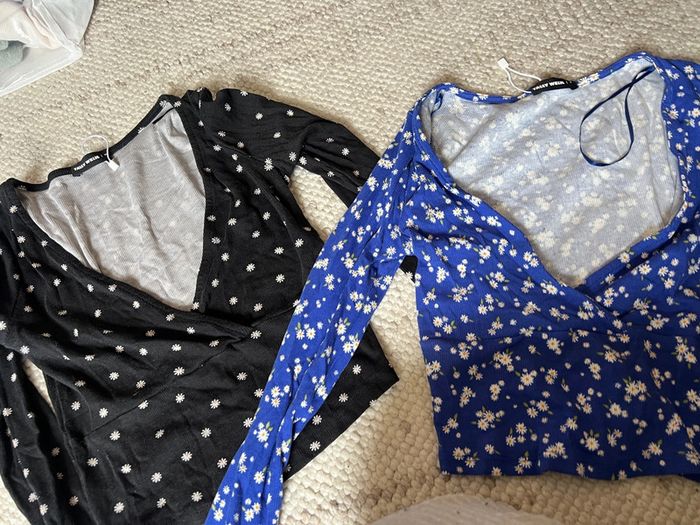 Lot de 2 Tee shirt manche longue col V - photo numéro 2