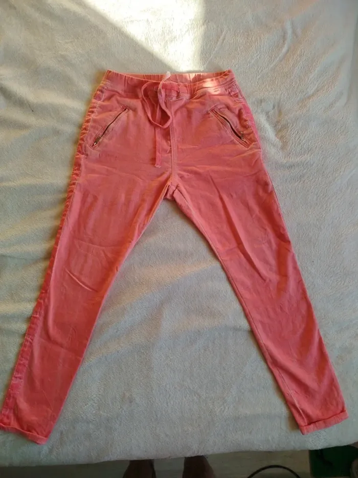 Pantalon femme Place du Jour rose délavé taille 36
