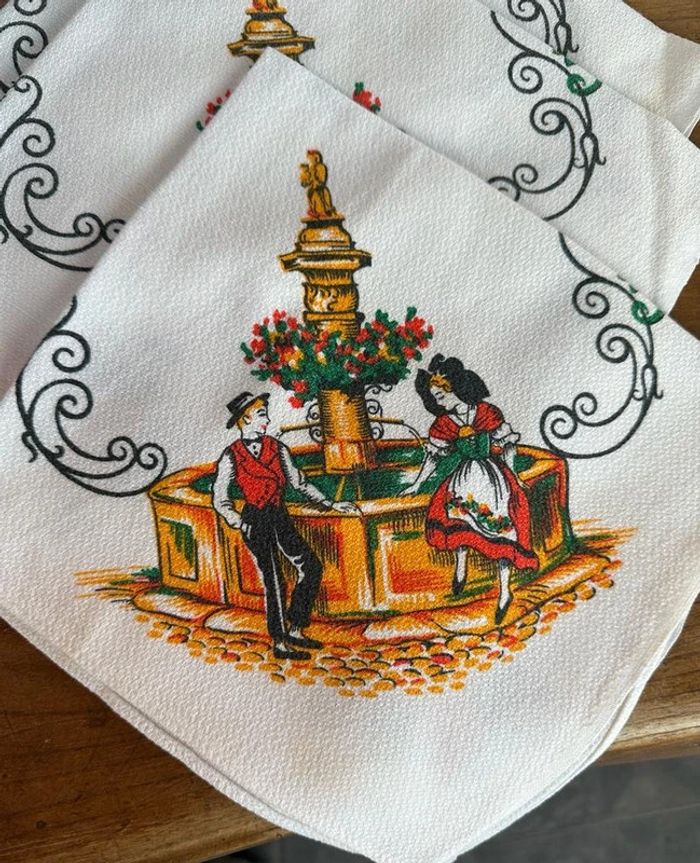 Serviette de table vintage Noël Alsace - photo numéro 2