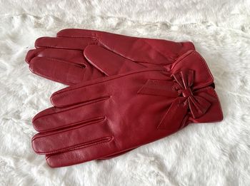 Gants rouge en cuir taille M
