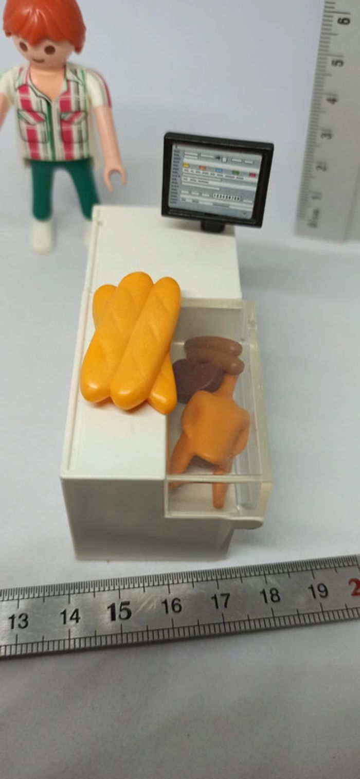 Homme vendeur avec comptoir et aliments playmobil - photo numéro 2