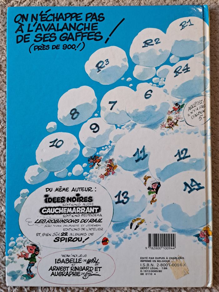 📚 BD Gaston tome R2 Le bureau des gaffes en gros - 1986 - photo numéro 3