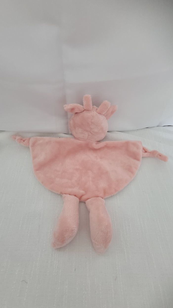 Doudou Plat/Mouchoir Rond Hochet Grelots Vache Rose Blanc Fleurs - Tom Et Kiddy - photo numéro 4