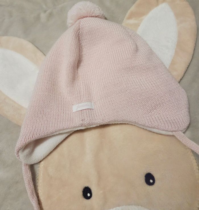Bonnet chaud rose bébé fille Jacadi taille 41 / 3 mois - photo numéro 4
