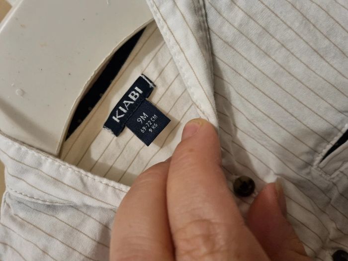 Chemise lignée blanche et beige 9 mois - photo numéro 2