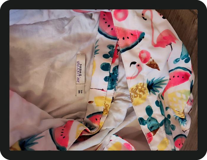 Coupe vent à capuche flamant rose pastèque Name it Taille 3-4 ans - photo numéro 2