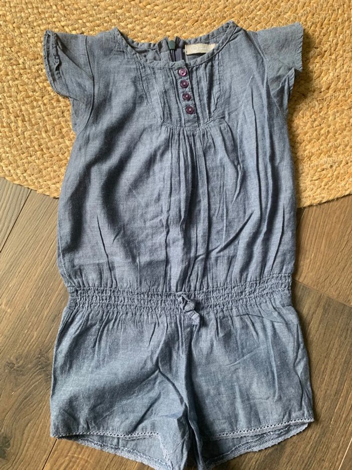 Combishort combinaison bleu denim Tout simplement 4 ans - photo numéro 2