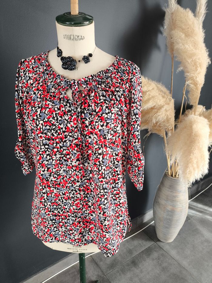 Blouse colorée manche 3/4