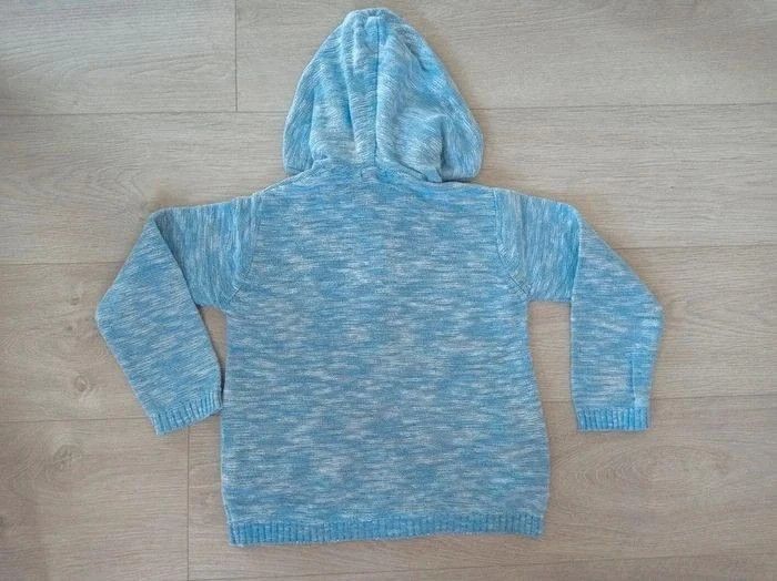 Gilet zippé bleu capuche DPAM 6 ans - photo numéro 2