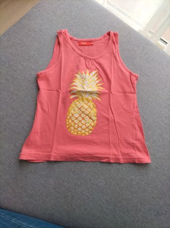 Débardeur ananas corail et dorée