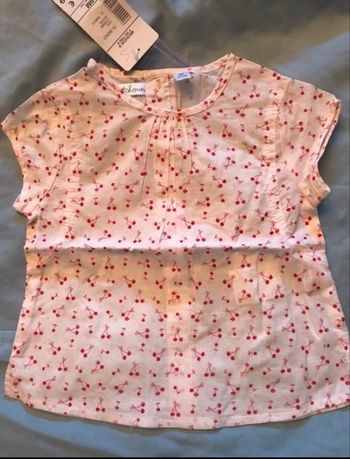 Tunique fille cerise 9 mois neuve kiabi kitchoun été printemps