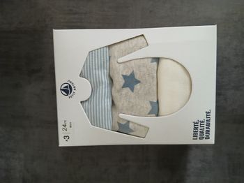 lot de trois bodies manches longues petit bateau 24 mois