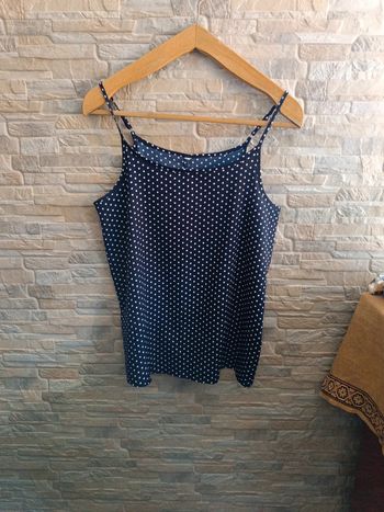 Blouse marine à pois XL