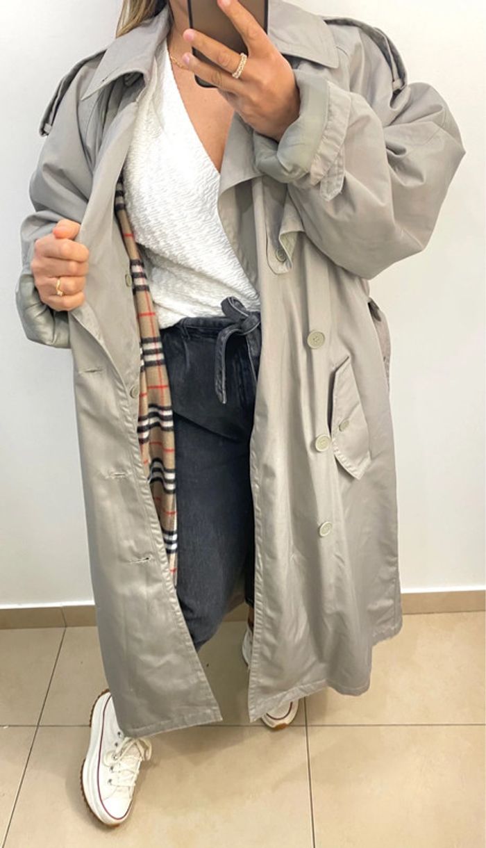 Trench Coat Long Mixte Taille 40-42 Coupe Loose - photo numéro 6