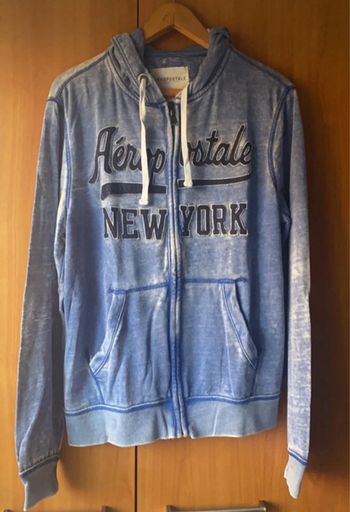 Sweat à capuche bleu Aeropostale M