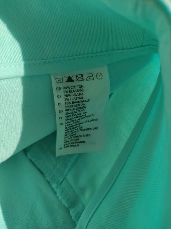 Jupe fendue bleu turquoise - photo numéro 4