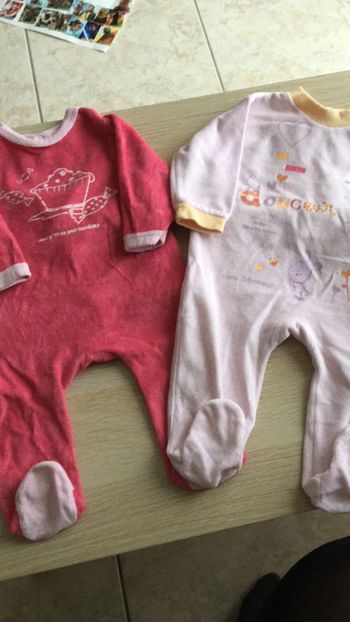Lot de deux pyjamas éponge velours
