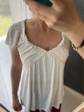 Blouse tee shirt long blanc