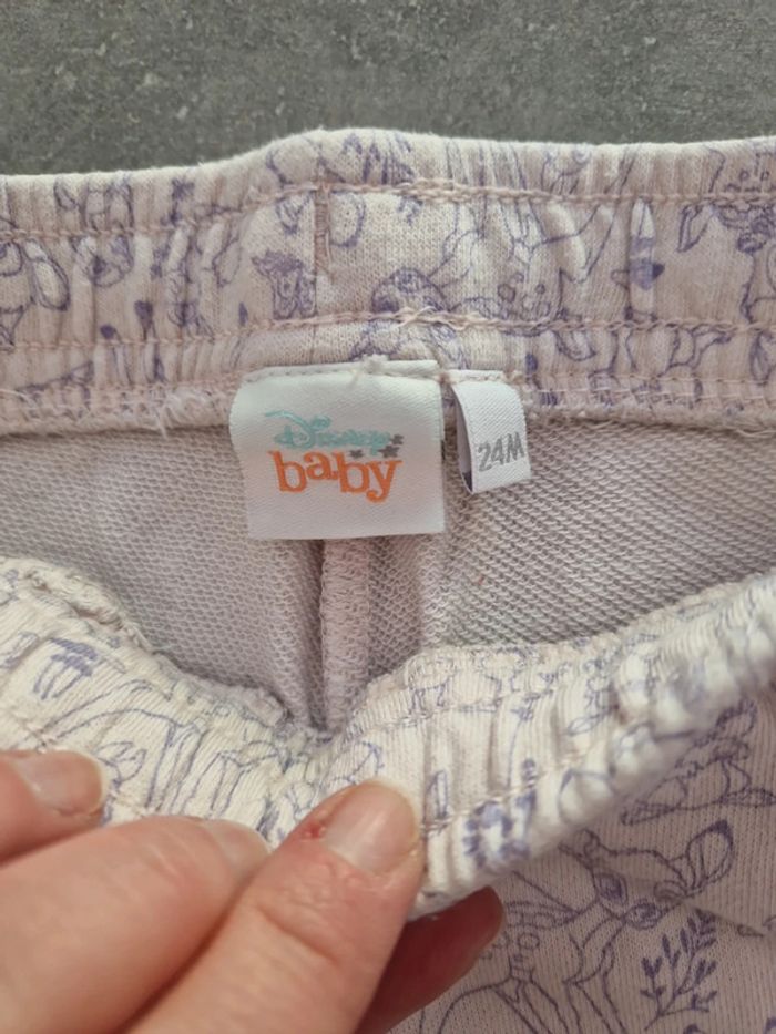 Pantalon bébé fille rose bambi taille élastique 100% coton T24mois TBE disney baby - photo numéro 2