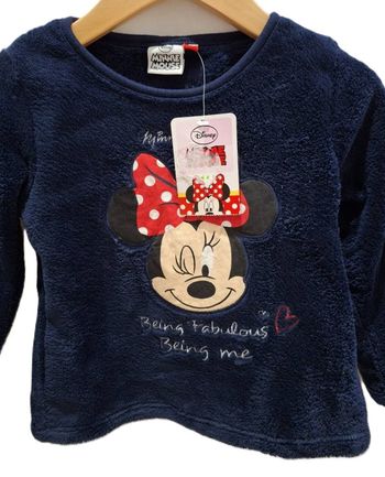 Pull neuf Minnie Disney Fille Marine Chaud polaire doux 2 ans 3 ans