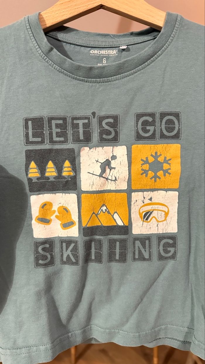 💜 Teeshirt vert motif hiver orchestra 6 ans 💜 - photo numéro 4