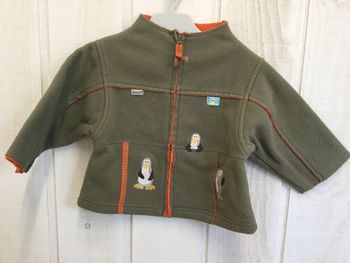Gilet polaire kaki et orange