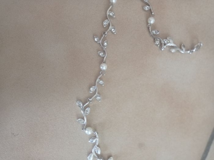 Collier fantaisie argenté & perles - photo numéro 2