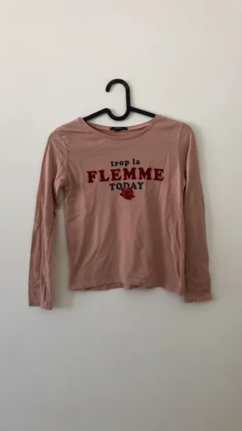 Tee shirt manche longue rose