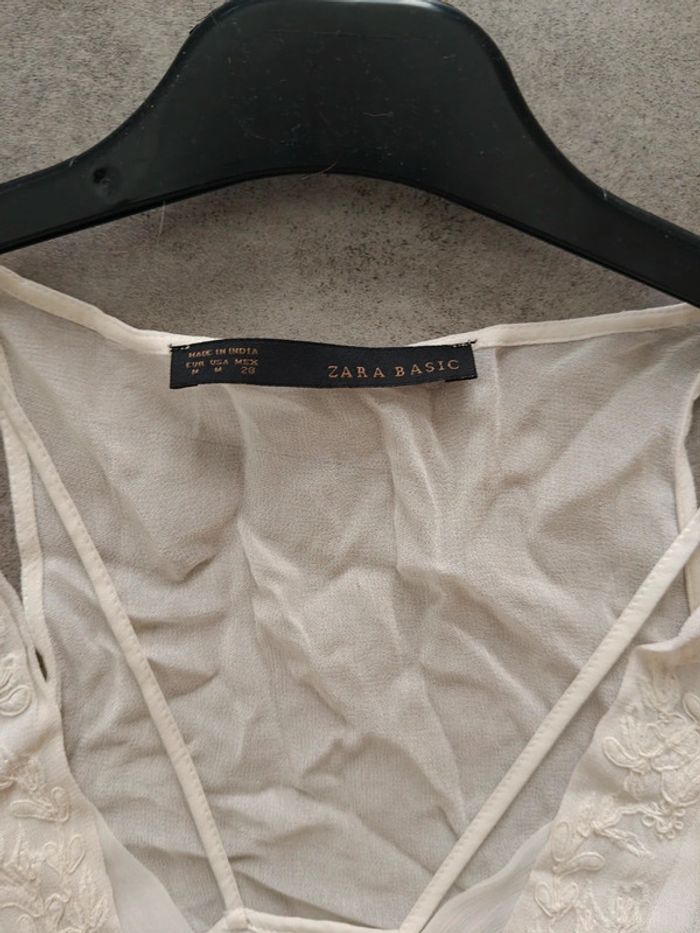 Robe Zara trafaluc style bohème blanc cassé avec fond de robe Taille M - photo numéro 3
