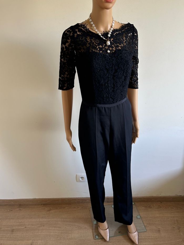 Combinaison bleue marine avec dentelle Morgan taille 34 TBE - photo numéro 2
