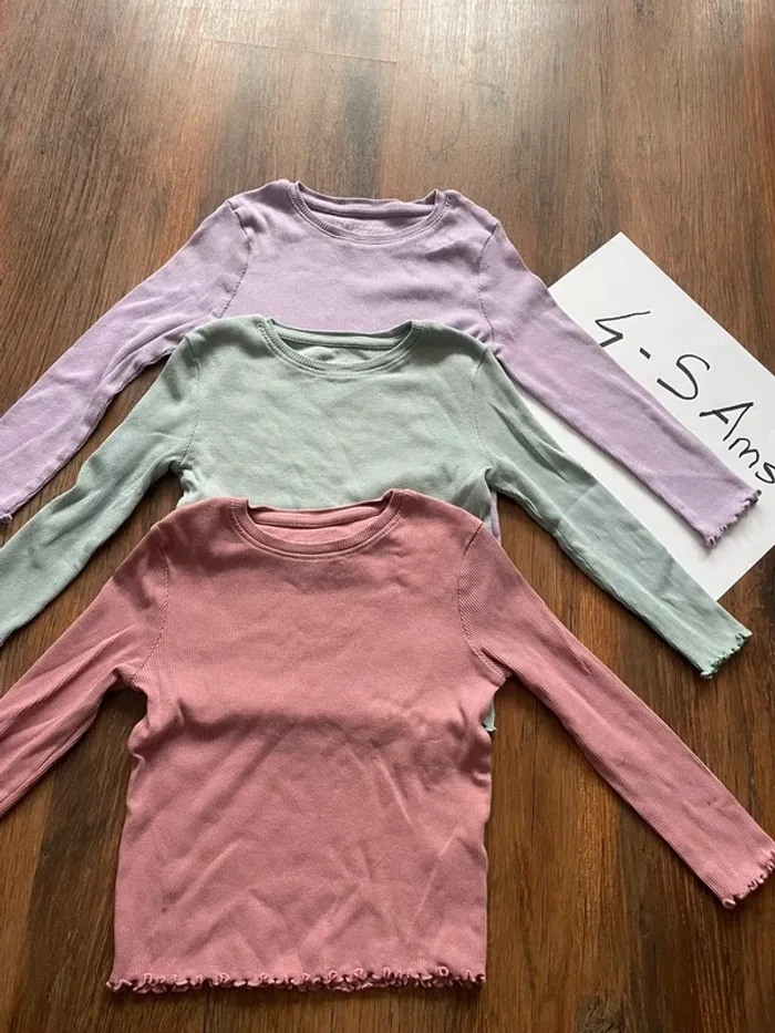 Lot 3 t-shirt ML côtelés