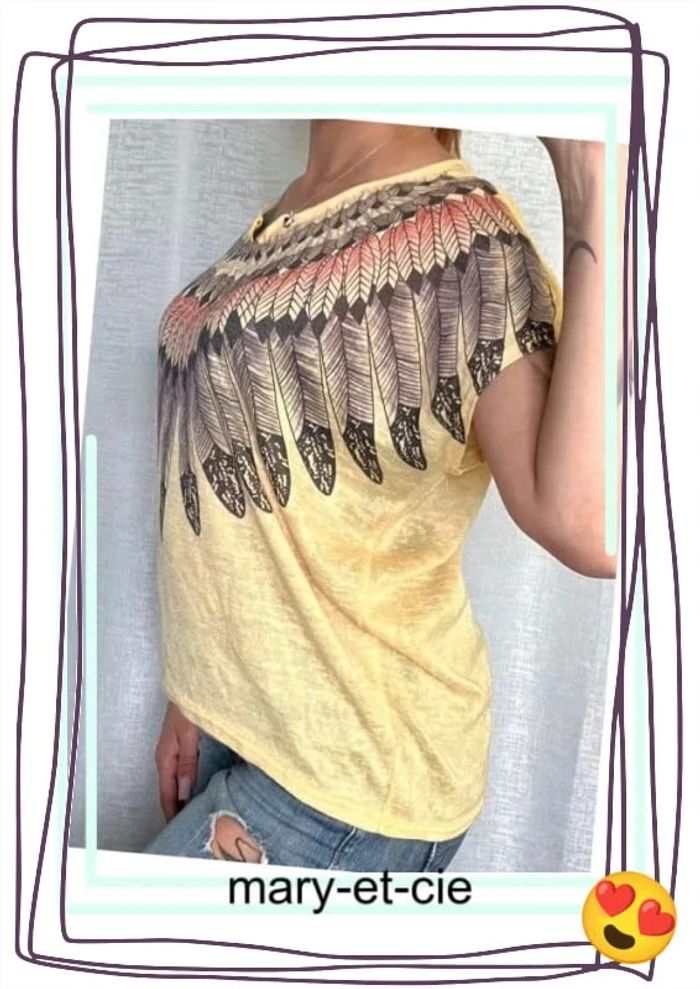 SOLDÉ - Blouse ample manches courtes taille unique - photo numéro 2