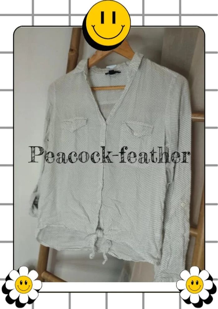 Chemise Jennyfer blanche à pois 38 - photo numéro 11