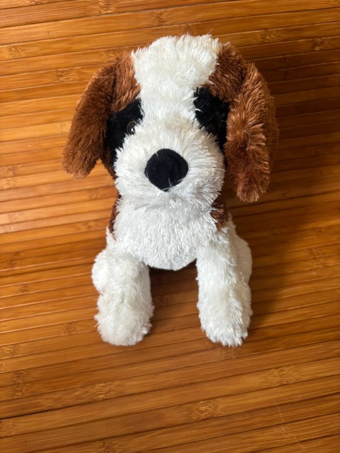 Doudou chien blanc marron noir max & sax