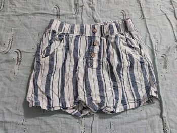 Short rayé blanc et bleu T.24 mois