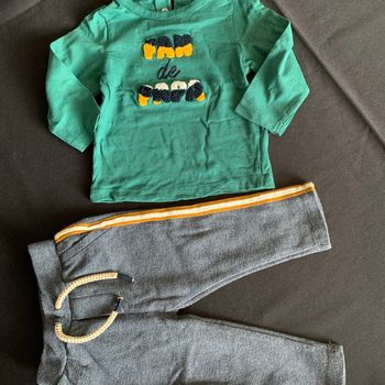 Pantalon & t-shirt TAO 9 mois Fan de papa