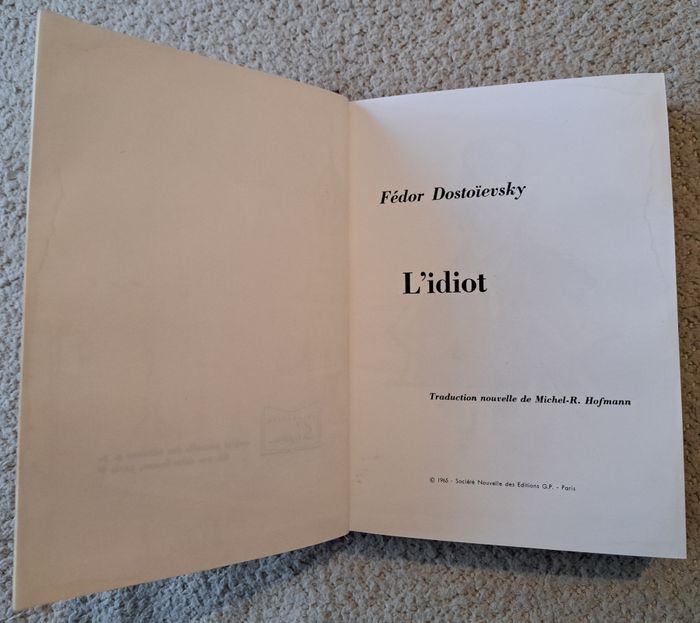 📚 Livre ancien : L'Idiot de Fédor Dostoiesky de 1965 - photo numéro 2