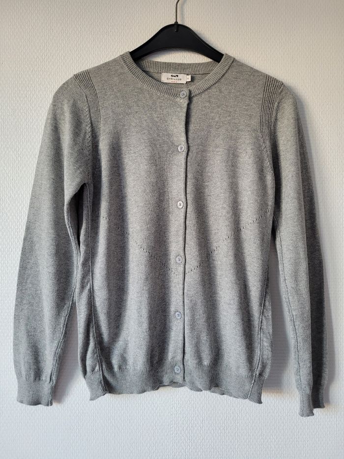 Gilet gris Cyrillus 12 ans NEUF - photo numéro 2