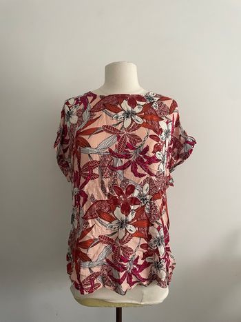 🌸jolie Blouse casual manches courtes fleurie taille 42 🌸