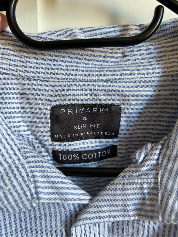 Chemise bleu à rayures Slim Fit Homme Primark Taille XL - photo numéro 3