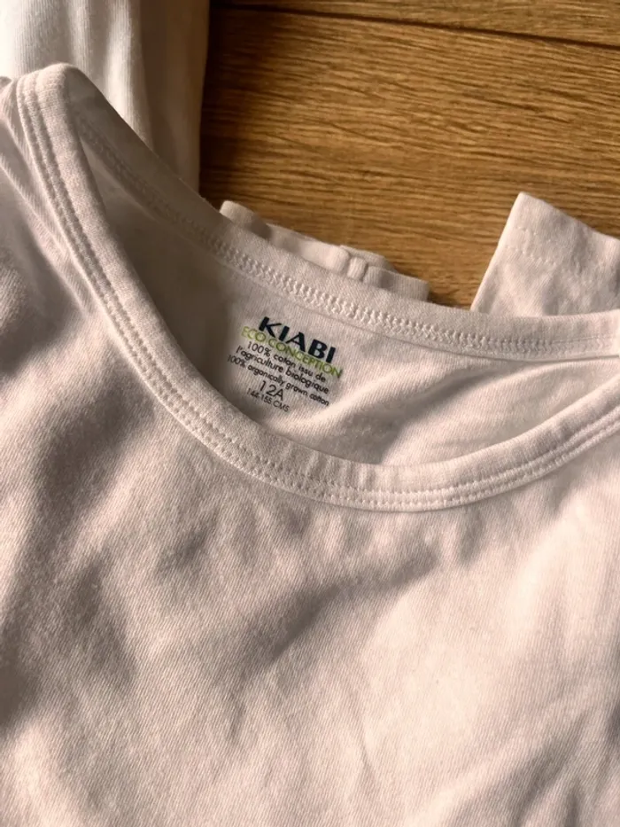 Lit tee-shirts en coton blanc kiabi 12 ans - photo numéro 2